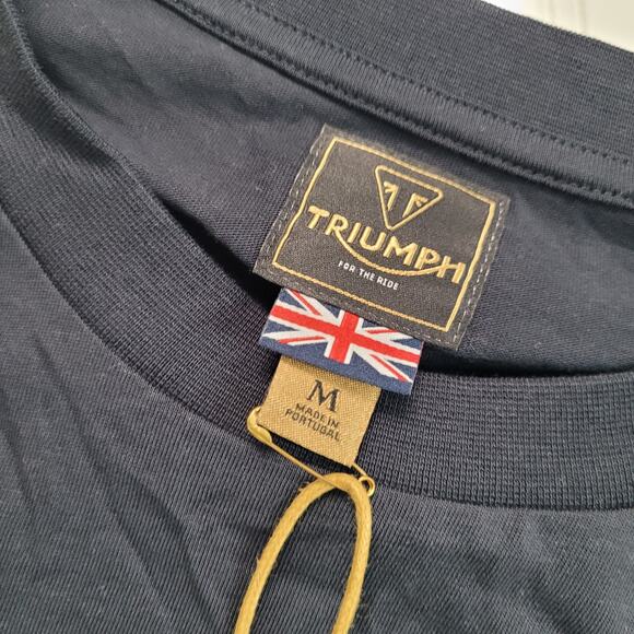 Triumph Motorcycles Womens Medium Luss Jet Black Tee Graphic T Shirt NWT - Picture 4 of 5